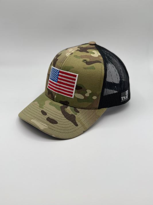 Old Glory Multi-cam Trucker